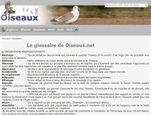 Tablet Screenshot of glossaire.oiseaux.net